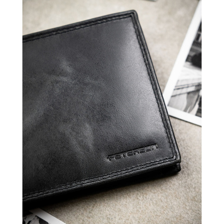 Große Herren-Geldbörse aus Leder in Schwarz mit RFID-System - Peterson