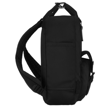 Großer Damen-Rucksack aus Polyester und Öko-Leder, mit Reißverschluss - Peterson