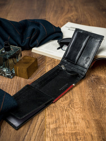 Herren Geldbörse quer, zweifarbig aus hochwertigem Leder – Rovicky