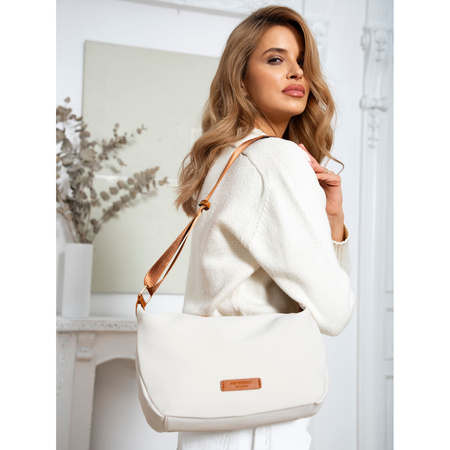 Kleine Damen Tasche aus Nylon in Braun-Beige – Peterson