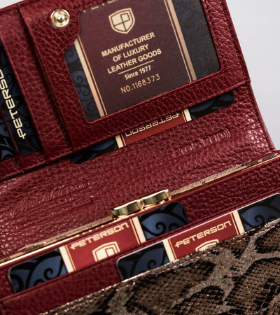 Große Damen Geldbörse aus Echtleder mit RFID-Schutz – Peterson