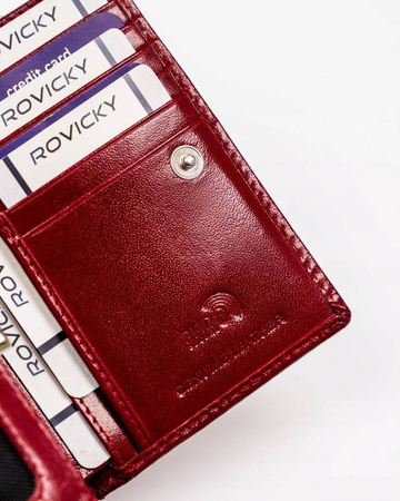 Klassische Damen Geldbörse aus Leder mit RFID-Schutz – Rovicky