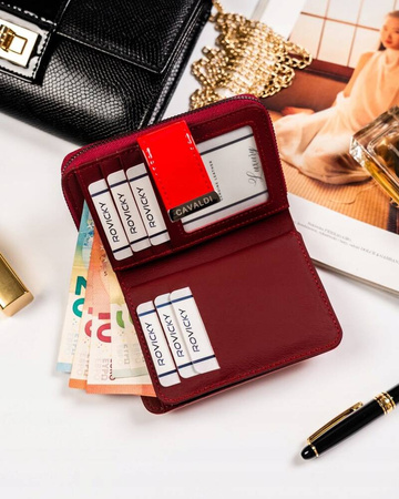 Damen Geldbörse mit Reißverschluss und Druckknopf – 4U Cavaldi