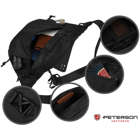 Große Herren Gürteltasche aus Synthetikmaterial in Schwarz – Peterson