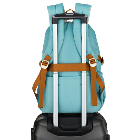 Blau-orangefarbener Schulrucksack mit Laptopfach, feuchtigkeitsbeständig – Peterson