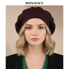 Braunes, universelles Damen-Barett aus Acryl – Rovicky