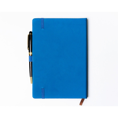 Blaues Notizbuch mit festem Einband, bedruckt mit Punkten – Peterson