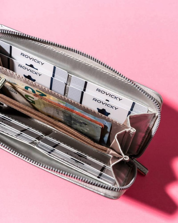 Elegante Damen Geldbörse groß mit Reißverschluss – Rovicky