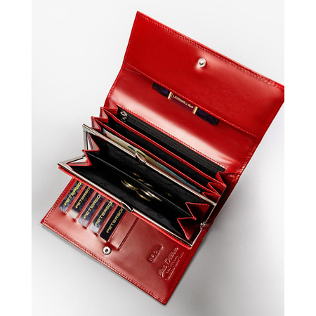 Damen Geldbörse für Münzen und Scheine in Rot mit RFID – Peterson