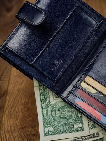 Herren Geldbörse quer, zweifarbig aus hochwertigem Leder – Rovicky