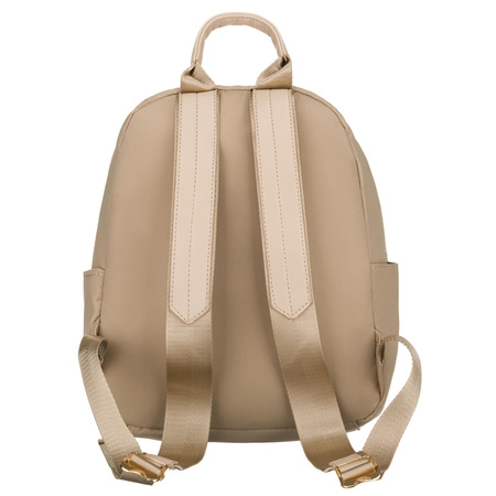 Beiger Damen-Rucksack aus Nylon und Öko-Leder mit Reißverschluss – Peterson