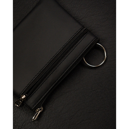 Schwarze Schlüsselmappe aus Echtleder