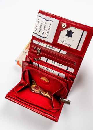 Klassische Damen Geldbörse aus echtem Leder – Rovicky