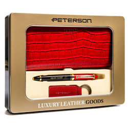 Damen Geschenkset mit Geldbörse im Croco-Look – Peterson