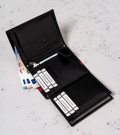 Große, vertikale Herren Geldbörse aus Leder – Peterson