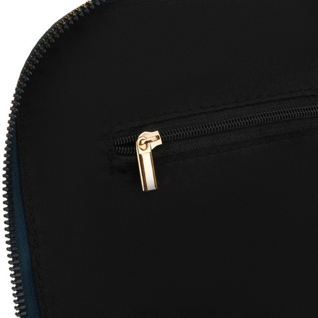 Damen-Rucksack aus Nylon und Öko-Leder in Marineblau, mit Reißverschluss – Peterson