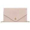 Elegante, bestickte Damen-Clutch aus synthetischem Stoff in Beige - Rovicky