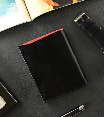 Klappbare Herren Geldbörse aus glänzendem Echtleder – Ronaldo