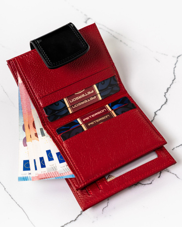 Kompakte Damen-Geldbörse aus lackiertem Naturleder – Peterson