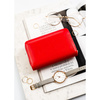 Rote, horizontale Damen-Geldbörse aus Öko-Leder - Peterson