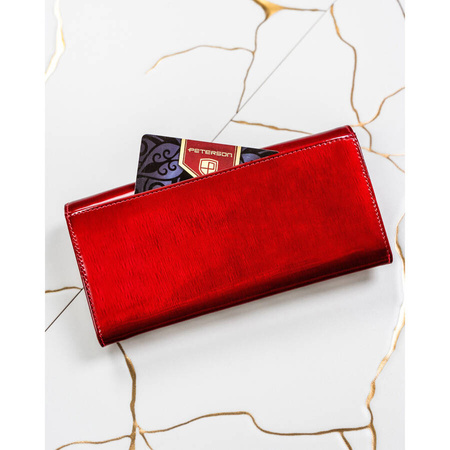 Lackierte Damen Geldbörse in Rot mit RFID-Schutz – Peterson