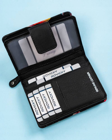 Große, vertikale Damen Geldbörse aus echtem Leder – Rovicky