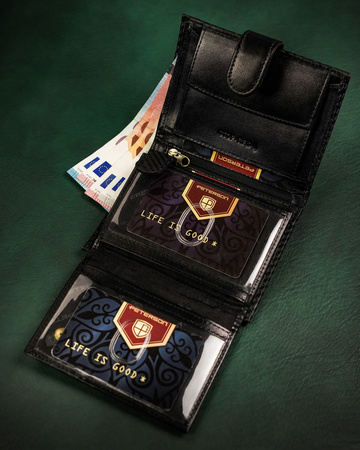 Große Herren Geldbörse aus echtem Leder mit Druckknopf – Peterson