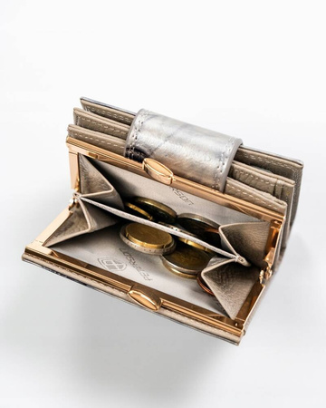 Damen Geldbörse aus Leder mit Bügel- und Druckknopfverschluss – Peterson