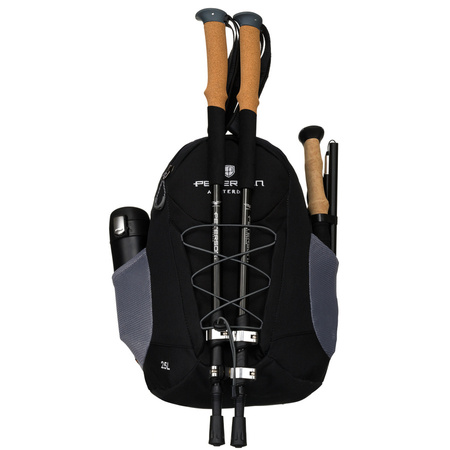 Leichter, schwarzer Wanderrucksack mit Brustgurt – Peterson