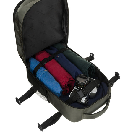 Grauer Reise-Rucksack mit atmungsaktiven Trägern, Reißverschluss – Peterson