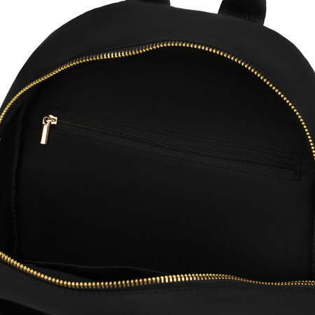 Städtischer Damen-Rucksack aus Nylon und Öko-Leder in Schwarz mit Reißverschluss – Peterson