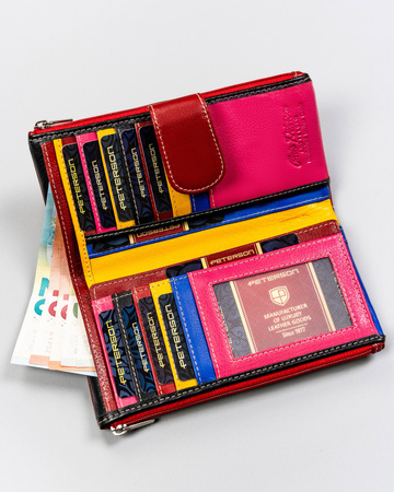 Rote Damen Geldbörse aus Leder mit modischem Akzent – Peterson