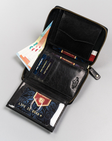 Patriotische Herren Geldbörse aus Leder mit Reißverschluss – Peterson