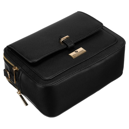 Schwarze Damen Stadttasche aus Öko-Leder mit zwei Riemen – Peterson