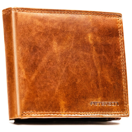Große braune Herren-Geldbörse aus Leder mit RFID-System - Peterson