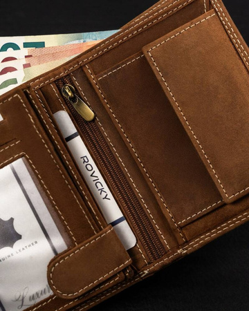 Große Herren Geldbörse Hochformat aus echtem Leder – Always Wild