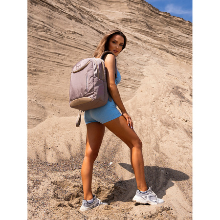 Geräumiger Sport-Rucksack aus Nylon in Beige mit verstellbaren Trägern – Peterson