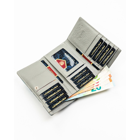 Mehrfarbige Damen Geldbörse aus Kunst- und Echtleder mit RFID-Schutz – Peterson