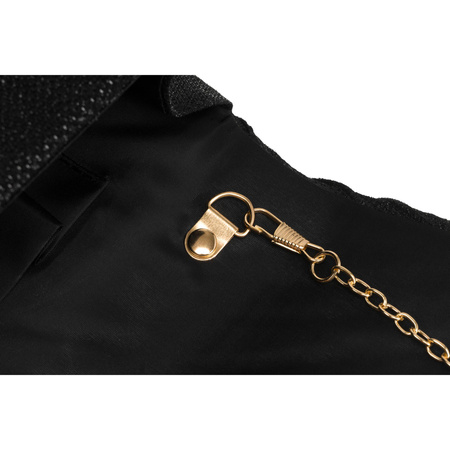 Elegante schwarze Damen Clutch mit Raffung aus Synthetik – Rovicky