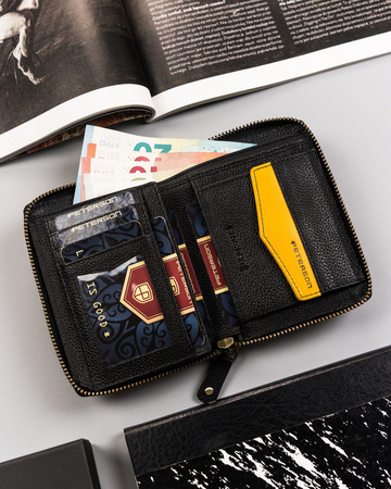 Sportliche Herren Geldbörse aus Leder mit Reißverschluss – Peterson