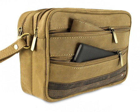 Herren Handgelenktasche aus Nubukleder mit Schlaufe – Always Wild