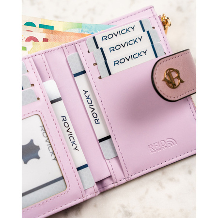 Damen-Geldbörse aus Öko-Leder in Rosa mit RFID-System – Rovicky