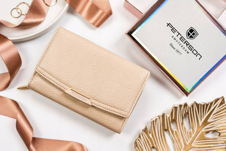 Damen-Geldbörse aus ökologischem Leder mit genarbter Textur – Peterson