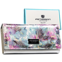 Mehrfarbige Damen Geldbörse mit RFID-Schutz und Druckknopf – Peterson