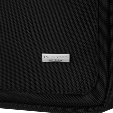 Kleine, praktische Umhängetasche aus Cordura in Schwarz mit Reißverschluss – Peterson