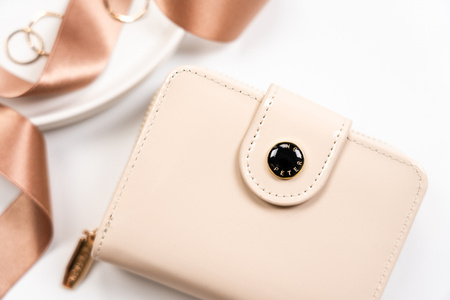 Kleine Damen Geldbörse aus Öko-Leder mit Druckknopf und Reißverschluss – Peterson