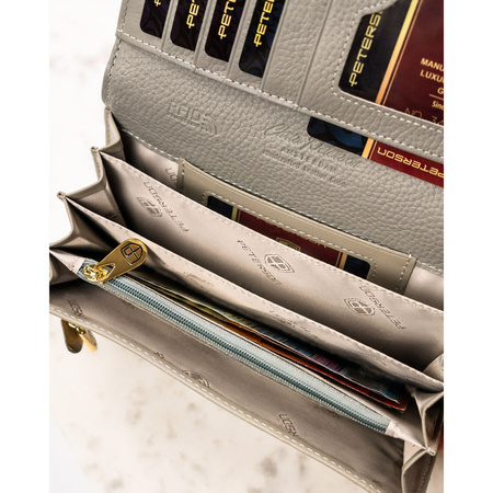 Horizontale Damen Geldbörse mit Blumenmuster und Innenreißverschlussfach – Peterson