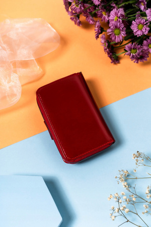 Klassische Damen Geldbörse mit Druckknopf und Reißverschluss – Lorenti