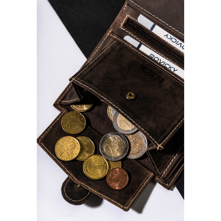 Herren-Geldbörse für Karten und Dokumente aus Nubukleder - Buffalo Wild