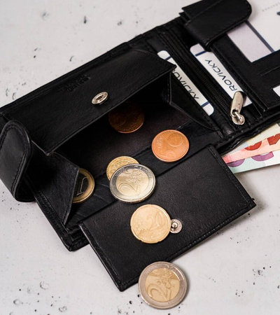 Große Herren Geldbörse aus Leder mit Druckknopfverschluss – Always Wild